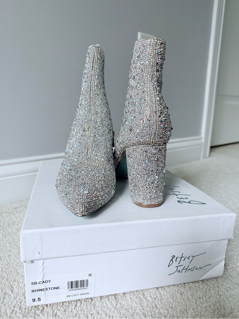Betsey Johnson - SB Cady Embellished Women’s Ankle Boots - Silver size 9 NWT - Picture 2 of 5